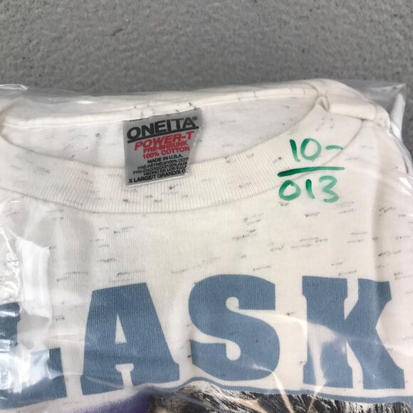 Vintage Alaska Polar Graphic Tee Wolf Frontier Single Stitch T Shirt Long sleeve - Picture 11 of 11